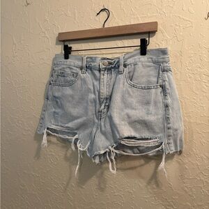 Pistola Faded Blue Ripped Jean Shorts